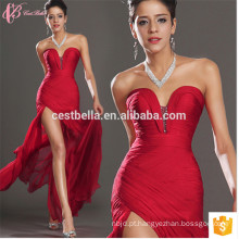 Custome Made Sexy Red Mermaid Sweetheart Vestido de festa formal sem mangas para meninas